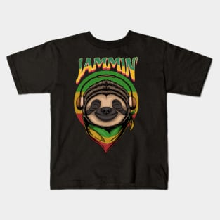 Reggae Sloth with Headphones – Jammin' Kids T-Shirt